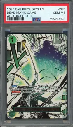 PSA 10 Dead Man's Game (Alt Art) Legacy of the Master EN OP12-037 One Piece B17 - Image 1