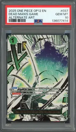 PSA 10 Dead Man's Game (Alt Art) Legacy of the Master EN OP12-037 One Piece B28 - Image 1