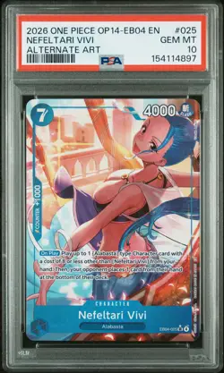 2026 One Piece Op14-025 Eb04 Azure Sea's Nefeltari Vivi Alt Art PSA 10 #025 - Image 1