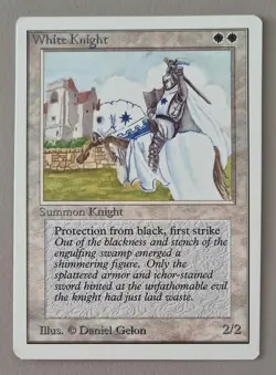 MTG Magic the Gathering - White Knight - EX - Unlimited - Image 1