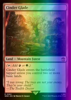 MTG Magic the Gathering Cinder Glade (262/1208) Doctor Who LP FOIL - Image 1