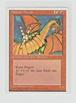 Magic the Gathering ~ MTG ~ 1x Shivan Dragon ~ NM ~ REVISED ~ FWB ~ GERMAN - Image 1