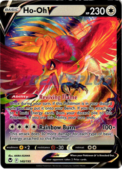 NM Pokemon Silver Tempest Ho-Oh V Ultra Rare #0140/195 - Image 1
