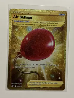 Air Balloon 213/202 Pokemon Sword & Shield Base Set Gold Secret Rare Holo NM - Image 1