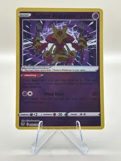 RADIANT ALAKAZAM #059/195 POKEMON Silver Tempest (Radiant Rare, NM) ENGLISH - Image 2