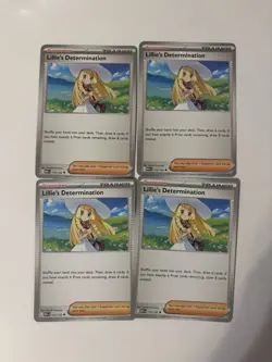 4x Lillie's Determination 119/132 Mega Evolution - Pokemon TCG - playset - Image 1