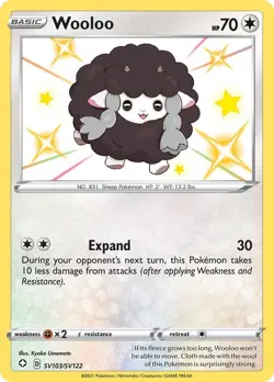 Wooloo - Shining Fates - SV103/SV122 - Pokemon TCG - NM - Shiny Holo Rare - Image 1