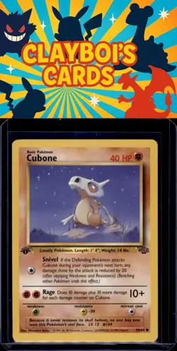 Cubone Jungle Pokemon 50/64 First Edition Common Near Mint or Better - Image 1