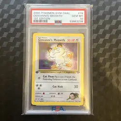 2000 Pokemon Gym Challenge Giovanni’s MEOWTH #74 1st Edition PSA 10 - Image 1