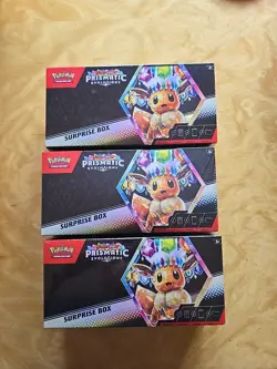 Pokemon TCG: Scarlet & Violet Prismatic Evolutions Surprise Box Lot Of 3 Sealed! - Image 1