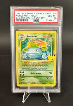 Pokemon PSA 10 MINT Celebrations Venusaur 15/102 Classic Collection Holo Rare - Image 1