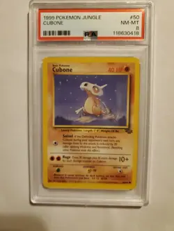 1999 Pokemon Jungle # 50 Cubone PSA 8 NM-MT - Image 2