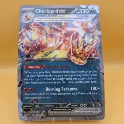 JUMBO Lenticular Charizard ex 054/091 Box Exclusive Promo Pokemon - Image 1