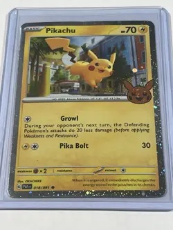 Pokemon TCG Trick Or Treat Paldean Fates Pikachu 18/91 Cosmos Holo - Image 1