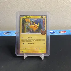 Pokemon TCG: Trick Or Treat Pikachu 18/91 Cosmos Holo Paldean Fates Stamped - NM - Image 1