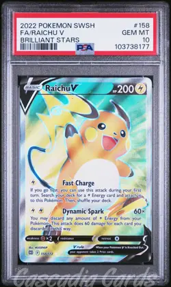 PSA 10 Raichu V Full Art 158/172 Brilliant Stars Pokemon - Image 1