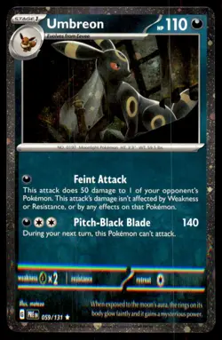 Umbreon 059/131 Holo Rare Prismatic Evolutions Pokemon Holo Near Mint - Image 1