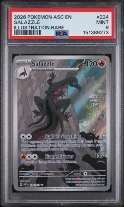 Pokemon Salazzle 224/217 Me: Ascended Heroes IR PSA 9 MINT - Image 1