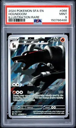 2024 POKEMON SFA EN-SHROUDED FABLE ILLUSTRATION RARE #066 HOUNDOOM PSA 9 - Image 1