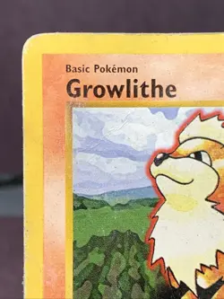 Pokemon TCG 1st Edition Growlithe 28/102 Base Set Shadowless WOTC VTG HP Creased - Image 2