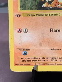 Pokemon TCG 1st Edition Growlithe 28/102 Base Set Shadowless WOTC VTG HP Creased - Image 5