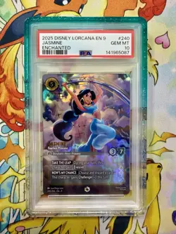 2025 DISNEY LORCANA EN 9-FABLED ENCHANTED JASMINE - FEARLESS PRINCESS PSA 10 - Image 1
