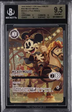 2025 DISNEY LORCANA FABLED FOIL I MICKEY MOUSE - BRAVE LITTLE PRINCE BGS 9.5 - Image 1