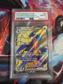Cynthia's Garchomp ex PSA 10 English Pokemon Card 204 Black Star Promo PC 2025 - Image 1