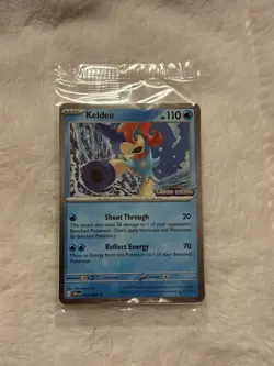 Keldeo 019/086 Chaos Rising Stamped Promo Card - Cosmos Holo - SEALED - Image 1