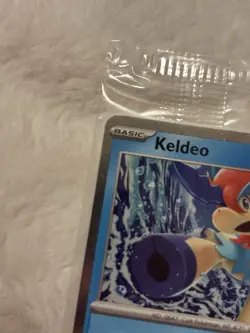 Keldeo 019/086 Chaos Rising Stamped Promo Card - Cosmos Holo - SEALED - Image 3