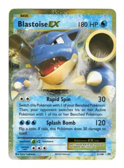 Pokemon TCG Blastoise EX XY Evolutions Holo Rare Card 21/108 LP Condition - Image 1