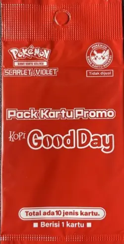 2024 SV Good Day Coffee Campaign Card Promo Pack Pokemon Indonesia Stamped - Image 1