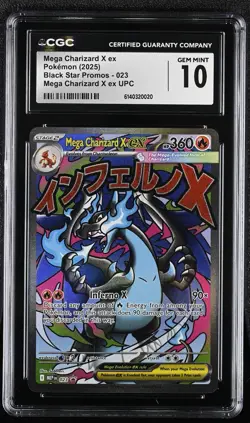 Pokemon 2025 Mega Charizard X ex Black Star UPC Promo Card 023 CGC Gem Mint 10 - Image 1