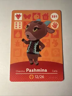 331 Pashmina Amiibo Card 331 Series 4 Animal Crossing Nintendo Switch NA Region - Image 1