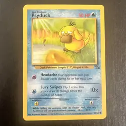 LP (Unlimited) Pokemon PSYDUCK Card FOSSIL Set 53/62 Non-Holo Common - Image 1