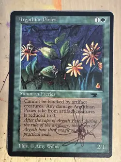 MTG ARTIST PROOF MTG Argothian Pixies AP Sketch Art Amy WEBER - Image 2
