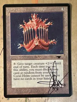MTG ARTIST PROOF Antiquities Coral Helm AP Sketch Art Amy WEBER Magic - Image 2