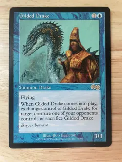 MTG Gilded Drake NM/LP Urza's Saga - Image 1