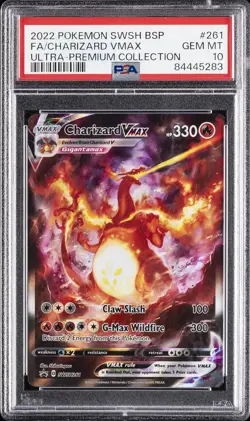 2022 POKEMON SWSH BLACK STAR PROMO #261 FULL ART/CHARIZARD VMAX PSA 10 - Image 1