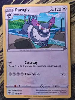 Purugly 116/163 Uncommon Battle Styles Pokemon Near Mint - Image 1
