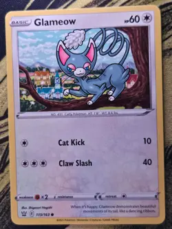 Glameow 115/163 Common Battle Styles Pokemon Near Mint - Image 1