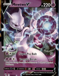 Mewtwo V 030/078 Holo V Rare Pokemon GO Pokemon Near Mint - Image 1