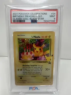 2021 POKEMON SWSH CELEBRATIONS CLASSIC COLL. #24 BIRTHDAY PIKACHU HOLO PSA 9 - Image 1
