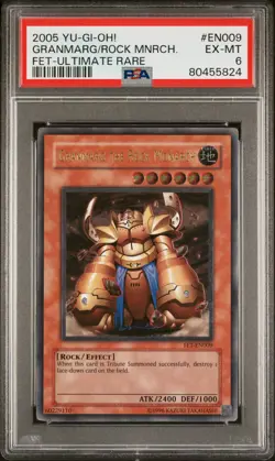 2005 YUGIOH FET-EN009 GRANMARG THE ROCK MONARCH ULTIMATE RARE PSA 6 EX #80455824 - Image 1