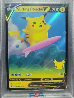 2021 Pokemon Celebrations Classic Collection Surfing Pikachu V - Image 4