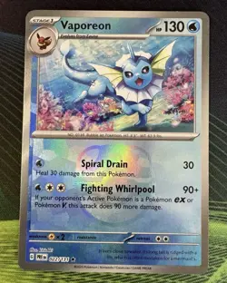 Vaporeon Master Ball,Holo And Reverse Holo Pokemon Prismatic Evolutions English - Image 1