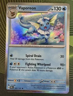 Vaporeon Master Ball,Holo And Reverse Holo Pokemon Prismatic Evolutions English - Image 3