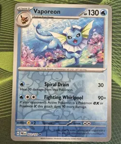 Vaporeon Master Ball,Holo And Reverse Holo Pokemon Prismatic Evolutions English - Image 5
