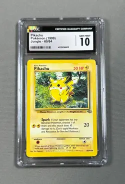 1999 Pokemon Pikachu GEM MINT 10 Jungle Card 60/64 (non-holo) - Image 1