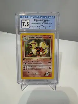 Pokemon Card Blaine's Arcanine 1/132 Holo Rare First Edition CGC 7.5 NM - Image 1